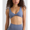 Women's plunge neck twist bra with open back light support backless sports bra