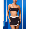 Halter design contrast trim backless sports bra scoop neck padded yoga bralette