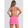 Halter design contrast trim backless sports bra scoop neck padded yoga bralette
