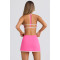 Halter design contrast trim backless sports bra scoop neck padded yoga bralette