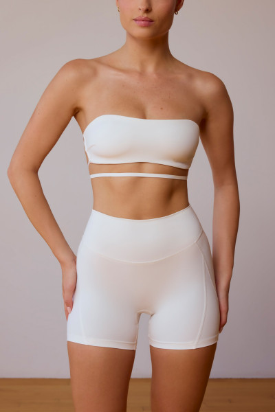 New arrival stylish tube bra buttery soft cross-back bandeau sports bra
