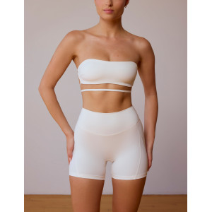 New arrival stylish tube bra buttery soft cross-back bandeau sports bra