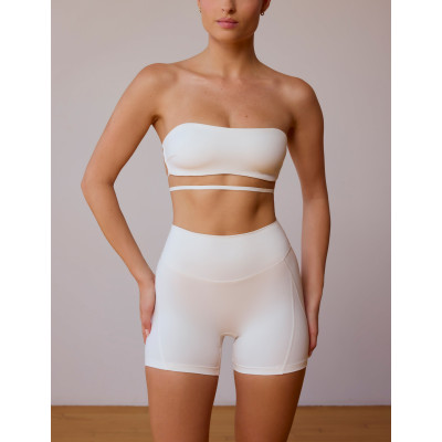 New arrival stylish tube bra buttery soft cross-back bandeau sports bra