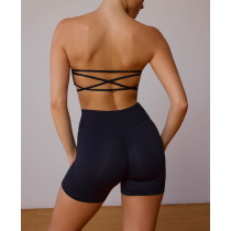 New arrival stylish tube bra buttery soft cross-back bandeau sports bra