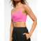 Lightweight ruched front scoop neck everyday sports bra with spaghetti strap gym top