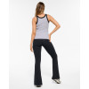 Women's contrast trim scoop neck ribbed tank basic style fitted tank top