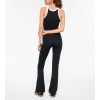 Women's contrast trim scoop neck ribbed tank basic style fitted tank top