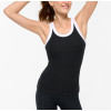 Women's contrast trim scoop neck ribbed tank basic style fitted tank top