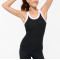 Women's contrast trim scoop neck ribbed tank basic style fitted tank top
