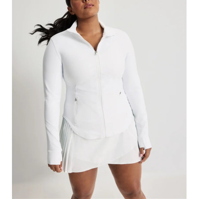 New full zip up jackets with hiden pockets buttery soft fitted yoga jackets