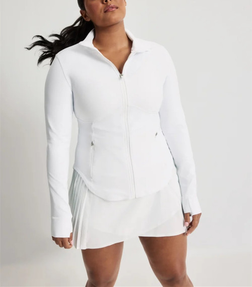 New full zip up jackets with hiden pockets buttery soft fitted yoga jackets