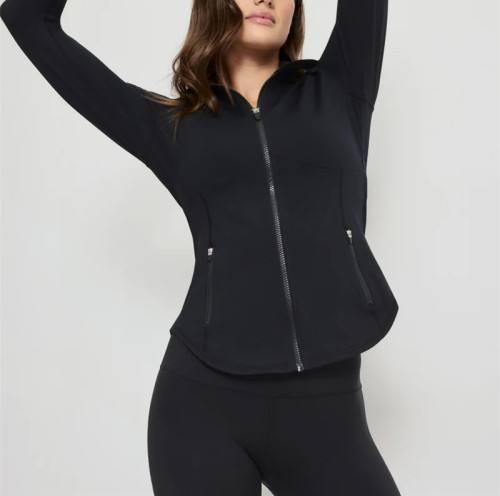 New full zip up jackets with hiden pockets buttery soft fitted yoga jackets