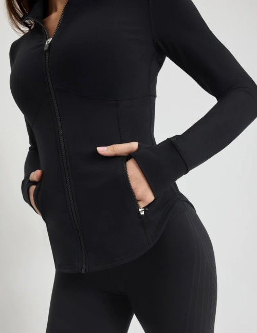 New full zip up jackets with hiden pockets buttery soft fitted yoga jackets