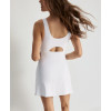 Side slit one piece hollow out tennis dress with built in shorts
