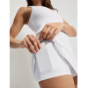 Side slit one piece hollow out tennis dress with built in shorts