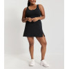 Side slit one piece hollow out tennis dress with built in shorts