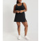 Side slit one piece hollow out tennis dress with built in shorts