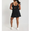 Side slit one piece hollow out tennis dress with built in shorts