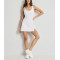 Side slit one piece hollow out tennis dress with built in shorts