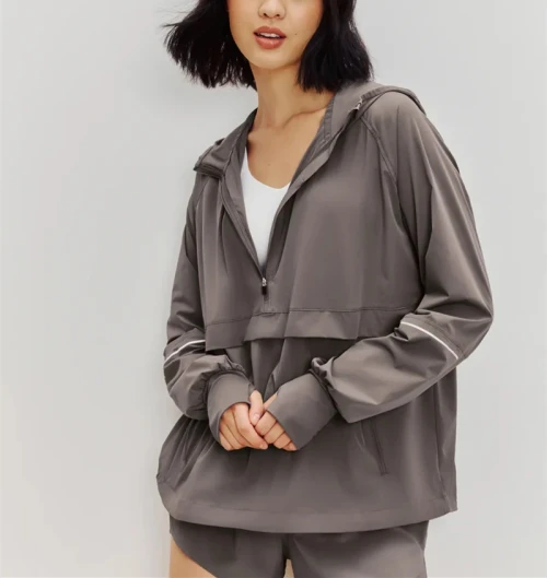 Women's breathable training jackets with reflective bars