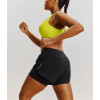 Women's 2 in 1 woven fabric training shorts high quality running shorts with side pockets