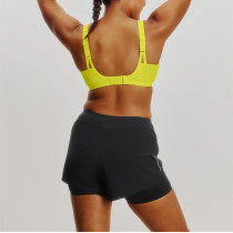 Women's 2 in 1 woven fabric training shorts high quality running shorts with side pockets