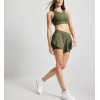 Women's 2 in 1 woven fabric training shorts high quality running shorts with side pockets