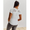 Crew neck mesh back short sleeve tees with curvy hem