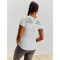 Crew neck mesh back short sleeve tees with curvy hem