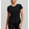 Crew neck mesh back short sleeve tees with curvy hem