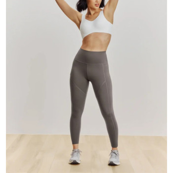 High waist compressive yoga leggings with mesh pockets squat proof fitness tights