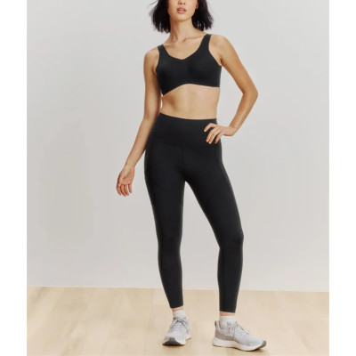 High waist compressive yoga leggings with mesh pockets squat proof fitness tights