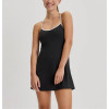 Women's piped one piece tennis dress with built in shorts Y back sports dress