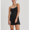 Women's piped one piece tennis dress with built in shorts Y back sports dress