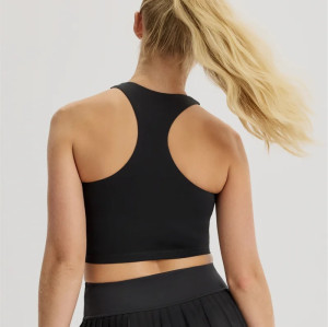Women's classic racerback longline sports bra high neck lightweight sleeveless gym top