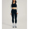 Mid rise compressive basic leggings for women squat proof stretchy yoga leggings