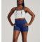 Tummy control compressive gym shorts high rise nylon spandex biker shorts