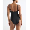 Deep v neck one piece swimsuits with adjustable straps lower back high leg swimwear