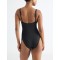 Deep v neck one piece swimsuits with adjustable straps lower back high leg swimwear
