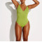 Deep v neck one piece swimsuits with adjustable straps lower back high leg swimwear