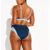 Women's color block trangle bikini top with adjustable straps