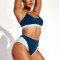 Women's color block trangle bikini top with adjustable straps