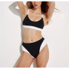 Women's color block trangle bikini top with adjustable straps