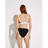 Women's color block trangle bikini top with adjustable straps