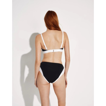 Women's color block trangle bikini top with adjustable straps