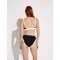 Women's color block trangle bikini top with adjustable straps