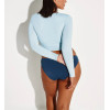 Women's ruched long sleeve tops lightweight close fit swim tops