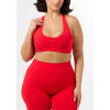 Scoop neck strappy back sports bra classic buttery soft gym bra