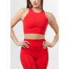 High neck longline racerback sports bra Full coverage sleeveless gym top