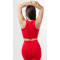 High neck longline racerback sports bra Full coverage sleeveless gym top